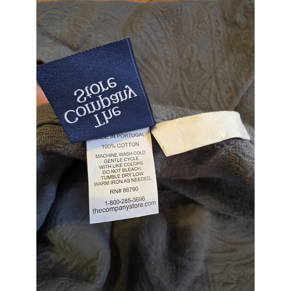 The Company Store Euro Shams Set Of Two Steel Blue Quilted Cotton